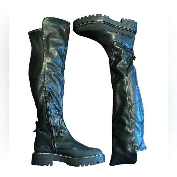 Sam Edelman Boots Lerue Lug Sole Faux Leather High Shaft Over Knee Boot size 8 - Picture 9 of 12
